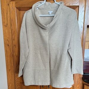 J. Jill Light Beige Cowl Neck Sweater